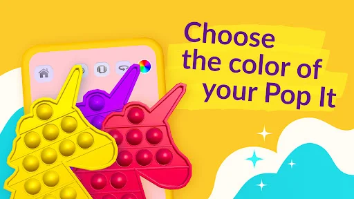 Pop It toy color customization screen displaying various 3D fidget toy design options