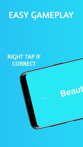 Easy gameplay instruction showing right tap gesture to mark correct word answers in the charades guessing game