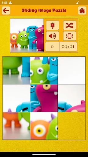 Advanced puzzle gameplay showing further progression toward completion with animated timer counting down solution time