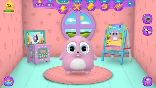 My Virtual Pet Bobbie's bedroom - adopt and care for fluffy monster pet in colorful interactive rooms