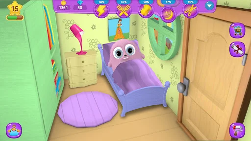 Bedroom sleep area for virtual pet - casual monster pet game where you adopt and care for Bobbie